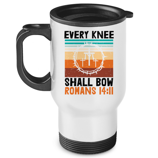 Edelstahl-Thermobecher every knee shall bow romans 14:11