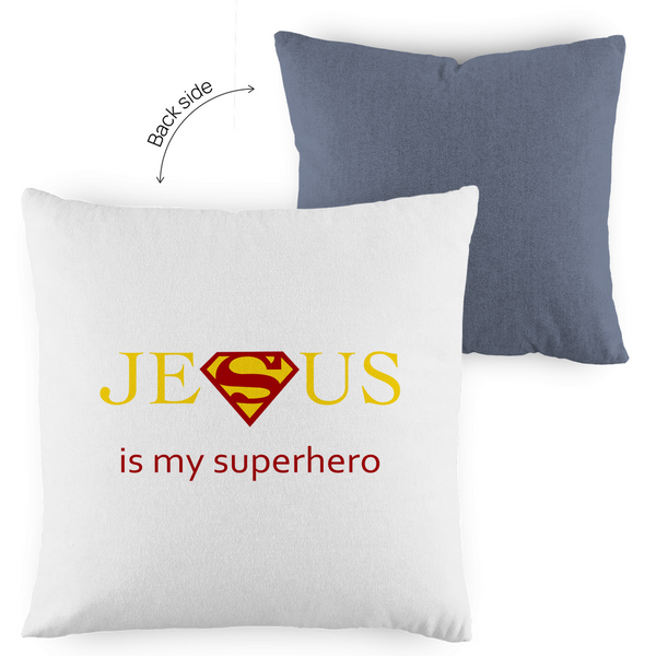 Kopfkissen zweifarbig jesus is my superhero