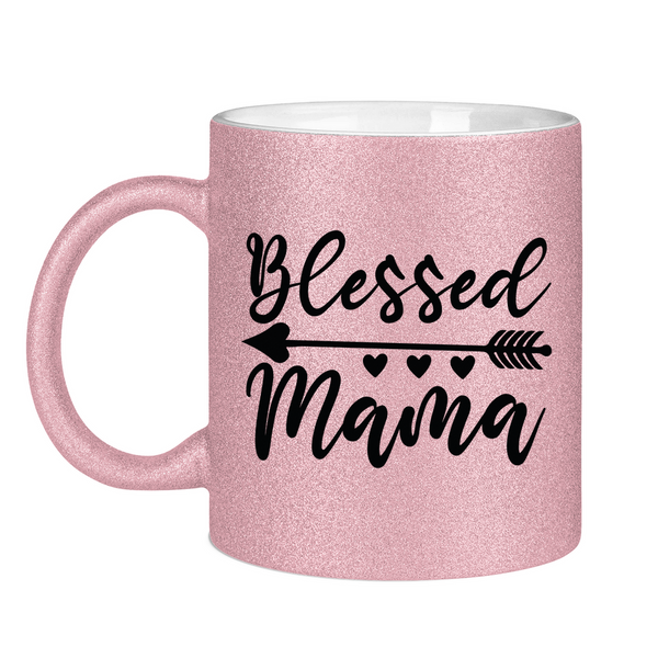 Glitzertasse blessed mama