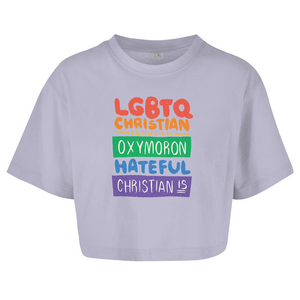 Damen Oversize Crop Top lgbtq christian