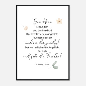 der herr segne dich 4. mose 6, 24-26 Poster mit Holzrahmen
