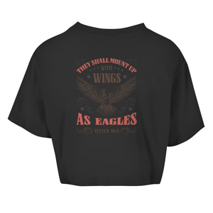 Damen Oversize Crop Top mount up with wings isaiah 40:31