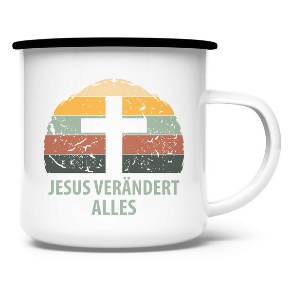 Emaille Tasse jesus verändert alles