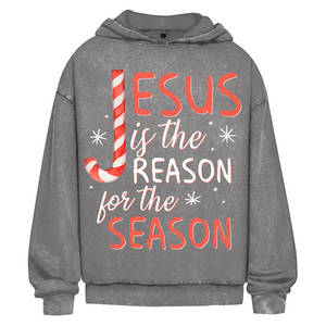 Oversize Washed Hoodie jesus is the reason for the season