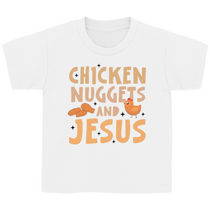 Kinder T-Shirt chicken nuggets and jesus