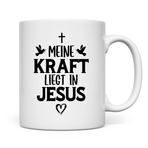 Tasse meine kraft liegt in jesus