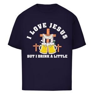 Oversize T-Shirt i love jesus but i drink a little bier