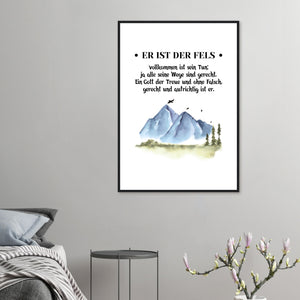 er ist der fels Poster mit Holzrahmen