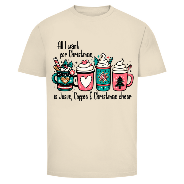 Herren T-Shirt all i want for christmas is jesus coffee