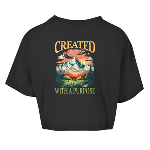 Damen Oversize Crop Top created with a purpose ephesians 2:10