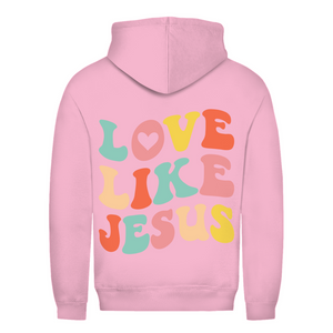Damen Hoodie love like jesus retro