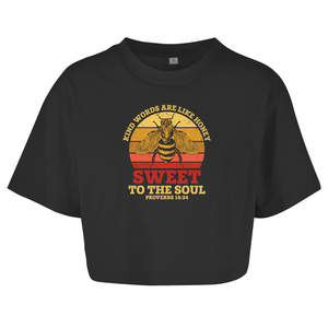 Damen Oversize Crop Topkind words are like honey proverbs 16:24