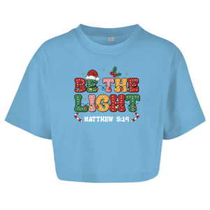 Damen Oversize Crop Top be the light matthew 5:14