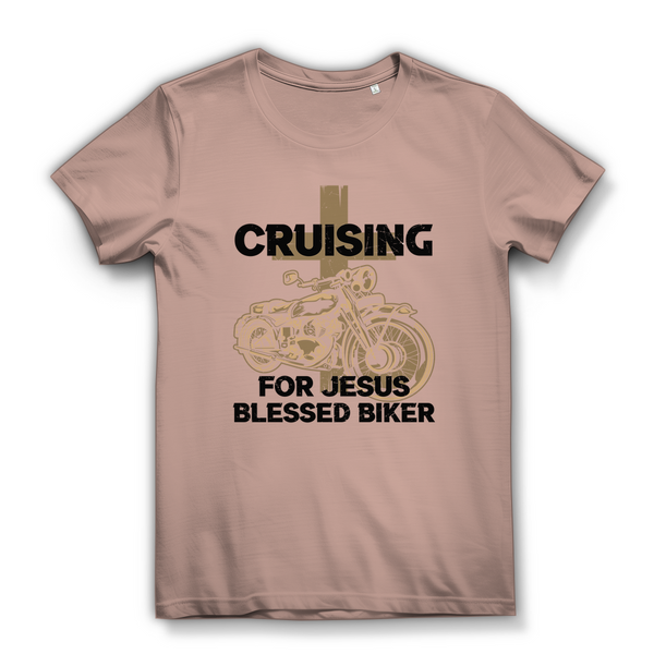 Damen Bio T-Shirt cruising for jesus blessed biker