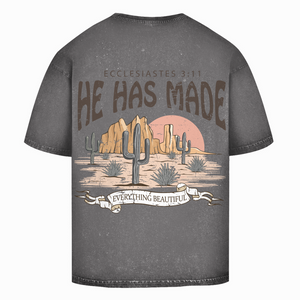 Oversize Washed T-Shirt everything beautiful ecclesiastes 3:11