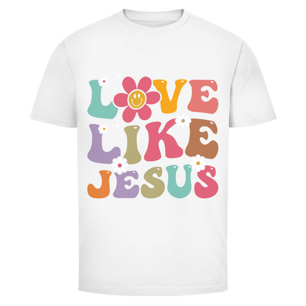 Herren T-Shirt love like jesus retro