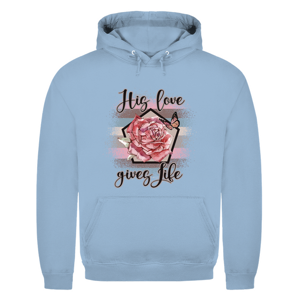 Herren Hoodie his love gives life