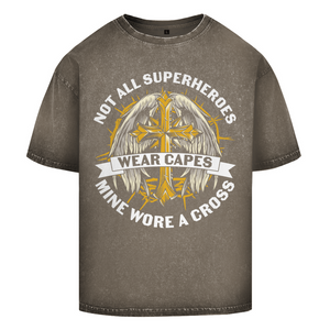 Oversize Washed T-Shirt mine superheroes wore cross