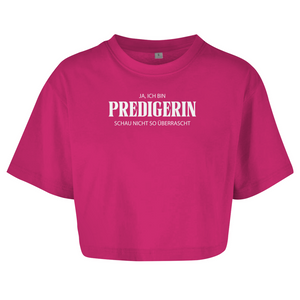 Damen Oversize Crop Top ja ich bin predigein