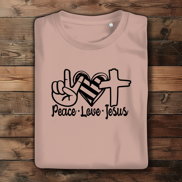 Damen Bio T-Shirt peace love jesus