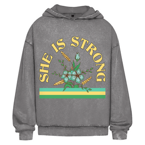 Oversize Washed Hoodie she is strong