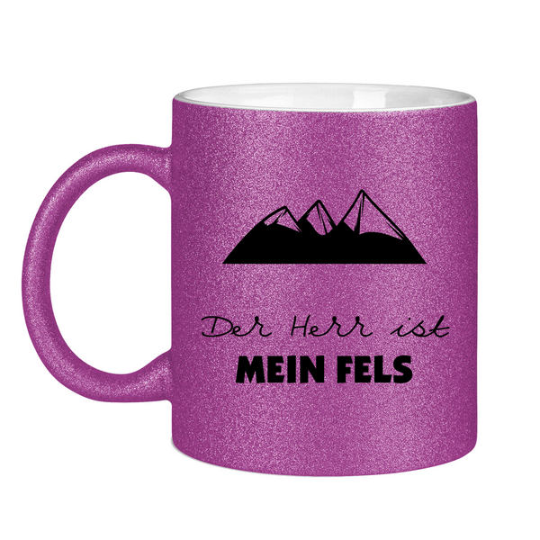 Glitzertasse der herr ist mein fels