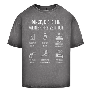 Oversize Washed T-Shirt dinge die ich in meiner freizeit tue