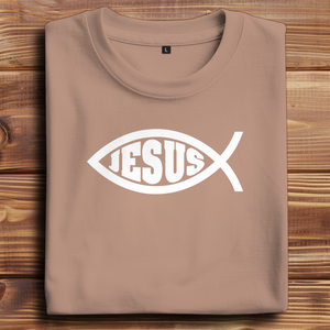 Oversize T-Shirt fisch symbol ICHTHYS Jesus