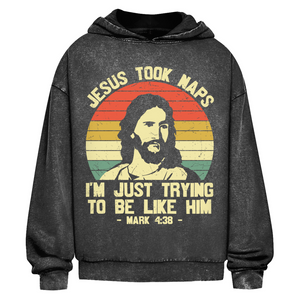Oversize Washed Hoodie jesus took naps mark 4:38