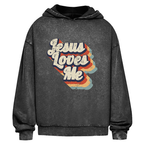Oversize Washed Hoodie jesus loves me