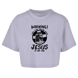 Damen Oversize Crop Top jesus at any time