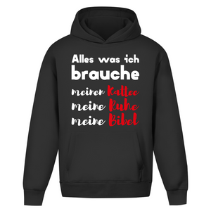 Oversize Hoodie Ohne Kordel alles was ich brauche