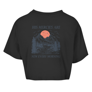 Damen Oversize Crop Top his marcies are new every morning