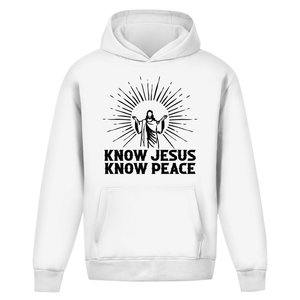 Oversize Hoodie Ohne Kordel know jesus know peace