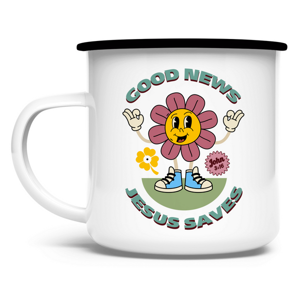 Emaille Tasse good news jesus saves