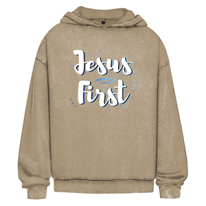 Oversize Washed Hoodie jesus first