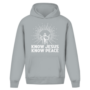 Oversize Hoodie Ohne Kordel know jesus know peace