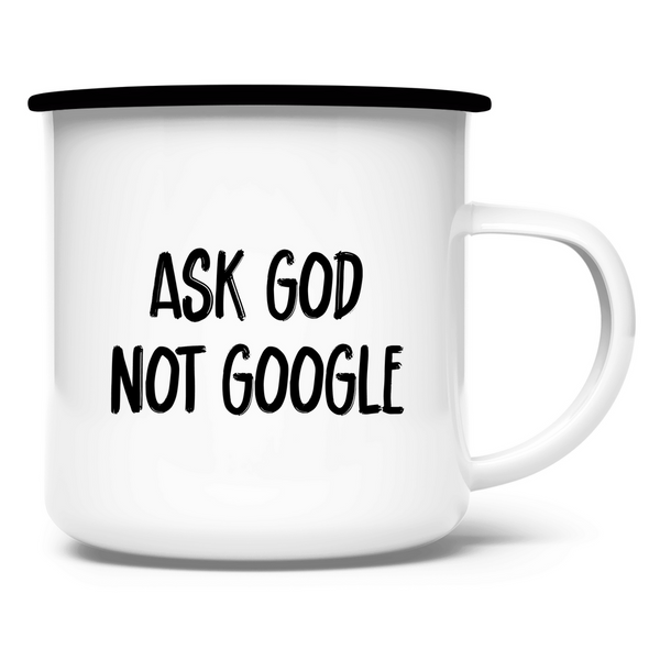 Emaille Tasse ask god