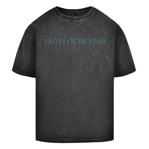 Oversize Washed T-Shirt faith over fear psalm 118:6
