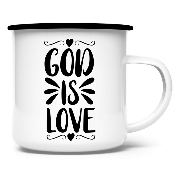 Emaille Tasse god is love