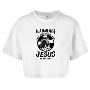 Damen Oversize Crop Top jesus at any time