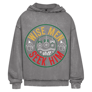 Oversize Washed Hoodie wise men seek him