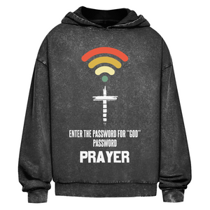 Oversize Washed Hoodie enter the password for god