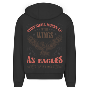 Oversize Zipper Hoodie mount up with wings isaiah 40:31