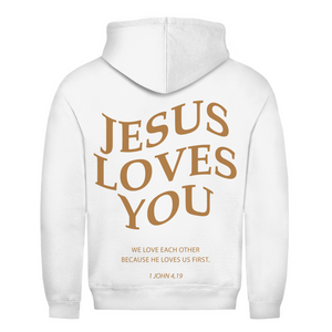 Herren Hoodie jesus loves you 1 john 4,19
