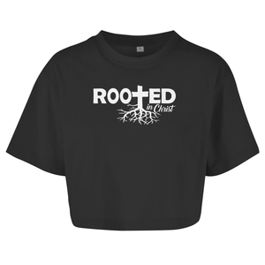 Damen Oversize Crop Top rooted in christ