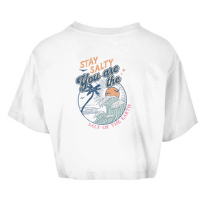 Damen Oversize Crop Top stay salty