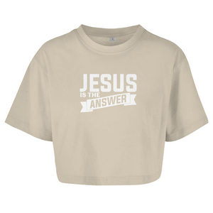 Damen Oversize Crop Top jesus is the answer