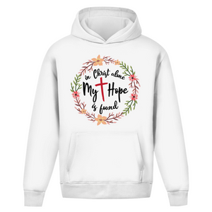 Oversize Hoodie Ohne Kordel in christ alone my hope is found