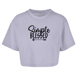 Damen Oversize Crop Top simple blessed